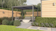 Load image into Gallery viewer, The Stow Elite, 3x3m Grey Aluminium Pergola - With Manual Louvre Roof
