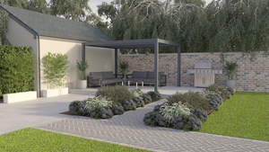 The North Cotswold Elite, 3x4m Grey Aluminium Pergola - With Manual Louvre Roof