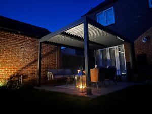 The North Cotswold Elite, 3x4m Grey Aluminium Pergola - With Manual Louvre Roof